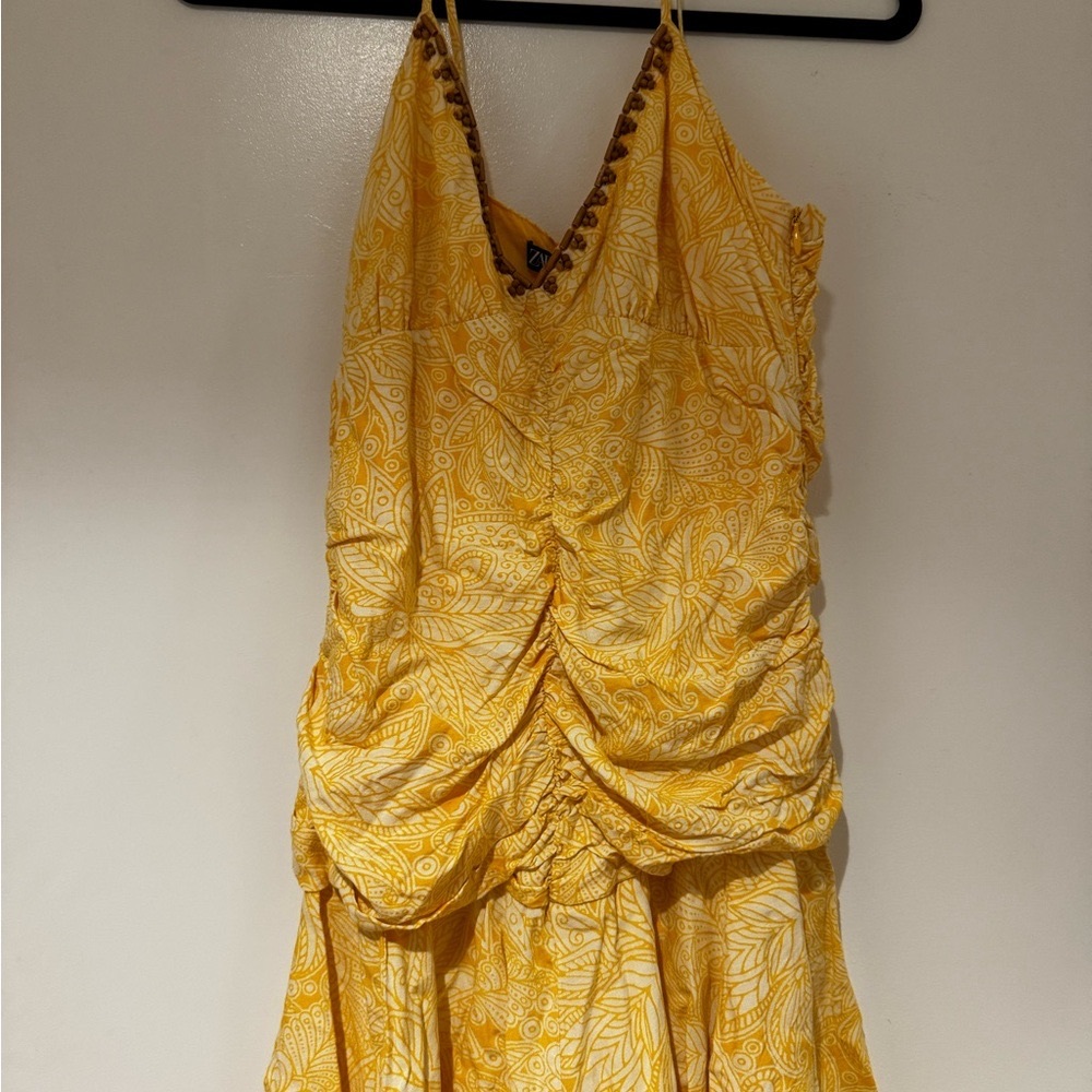Zara Yellow Floral Mini Dress